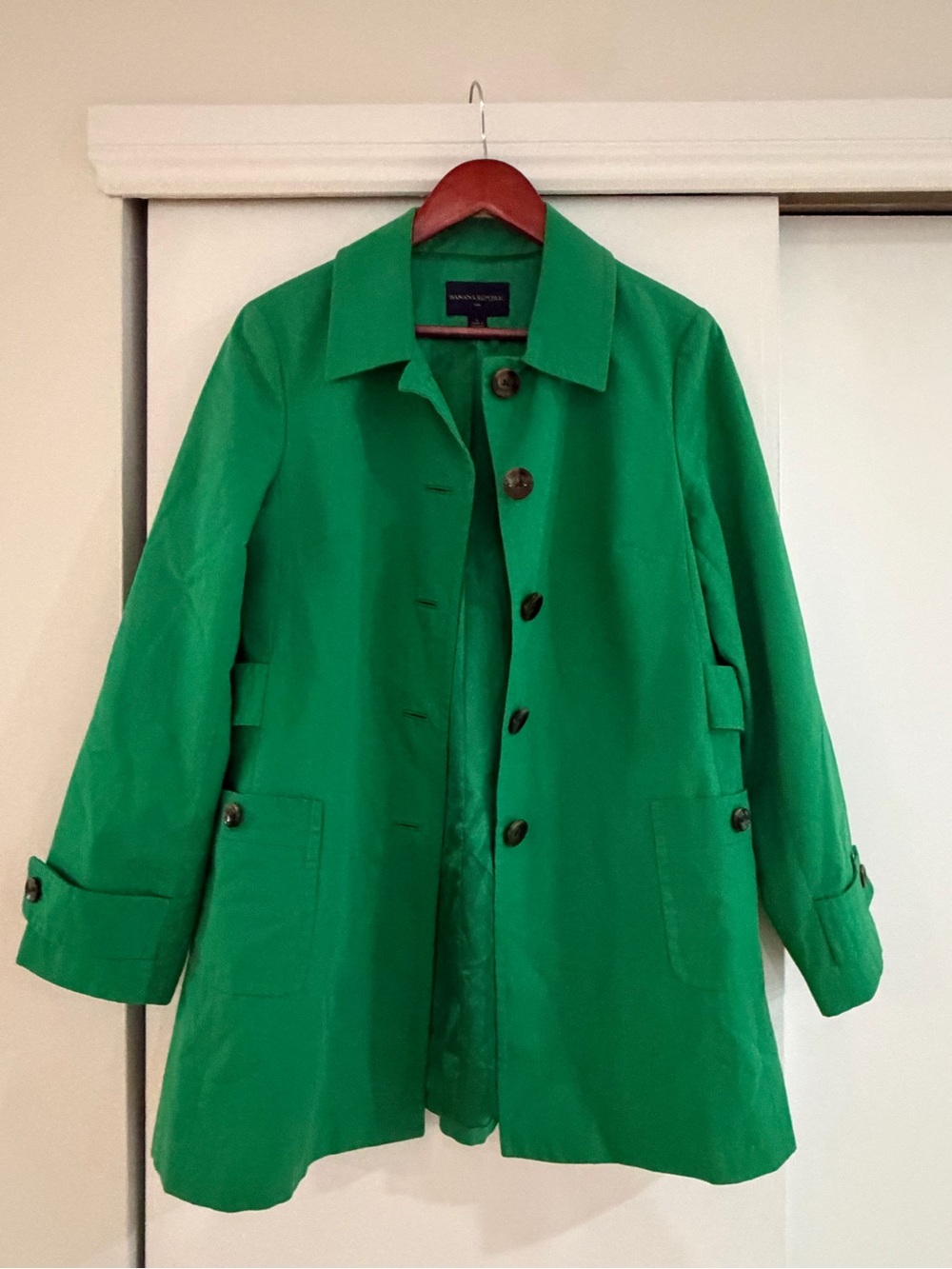 Banana Republic Green Button-Front Women's Coat